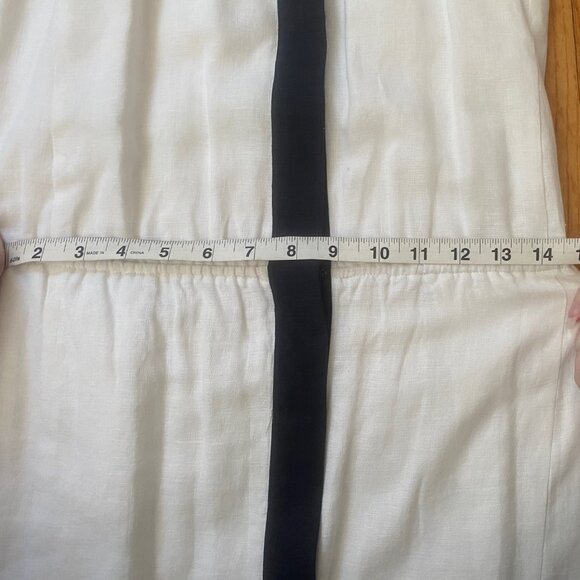 DKYNC White and Navy Blue Linen Button Down Dress - Picture 10 of 12